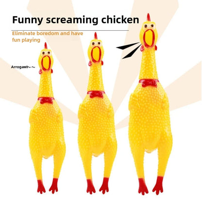 Squeaky Chicken Dog Toy - Funny Rubber Chew Toy for Small & Large Dogs - Perfect for Playtime!