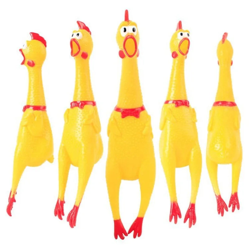 Squeaky Chicken Dog Toy - Funny Rubber Chew Toy for Small & Large Dogs - Perfect for Playtime!
