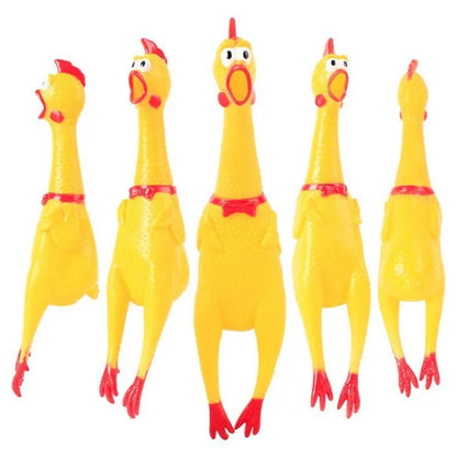 Squeaky Chicken Dog Toy - Funny Rubber Chew Toy for Small & Large Dogs - Perfect for Playtime!
