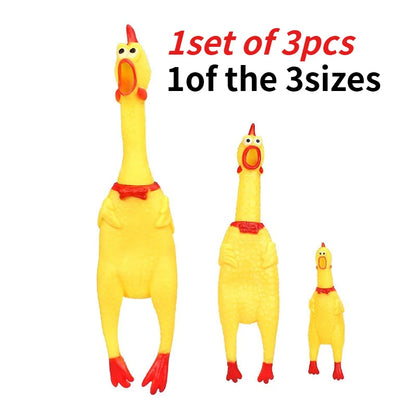 Squeaky Chicken Dog Toy - Funny Rubber Chew Toy for Small & Large Dogs - Perfect for Playtime!