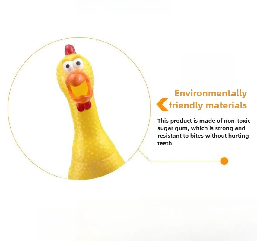 Squeaky Chicken Dog Toy - Funny Rubber Chew Toy for Small & Large Dogs - Perfect for Playtime!