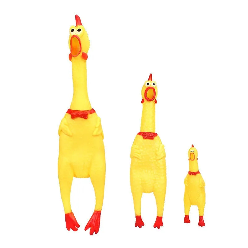 Squeaky Chicken Dog Toy - Funny Rubber Chew Toy for Small & Large Dogs - Perfect for Playtime!