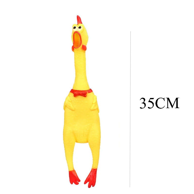 Squeaky Chicken Dog Toy - Funny Rubber Chew Toy for Small & Large Dogs - Perfect for Playtime!